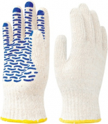 Перчатки хлопчатобумажные с ПВХ Волна